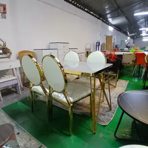 Dining Set: Luxury Marble 4 Seater Banquet Set