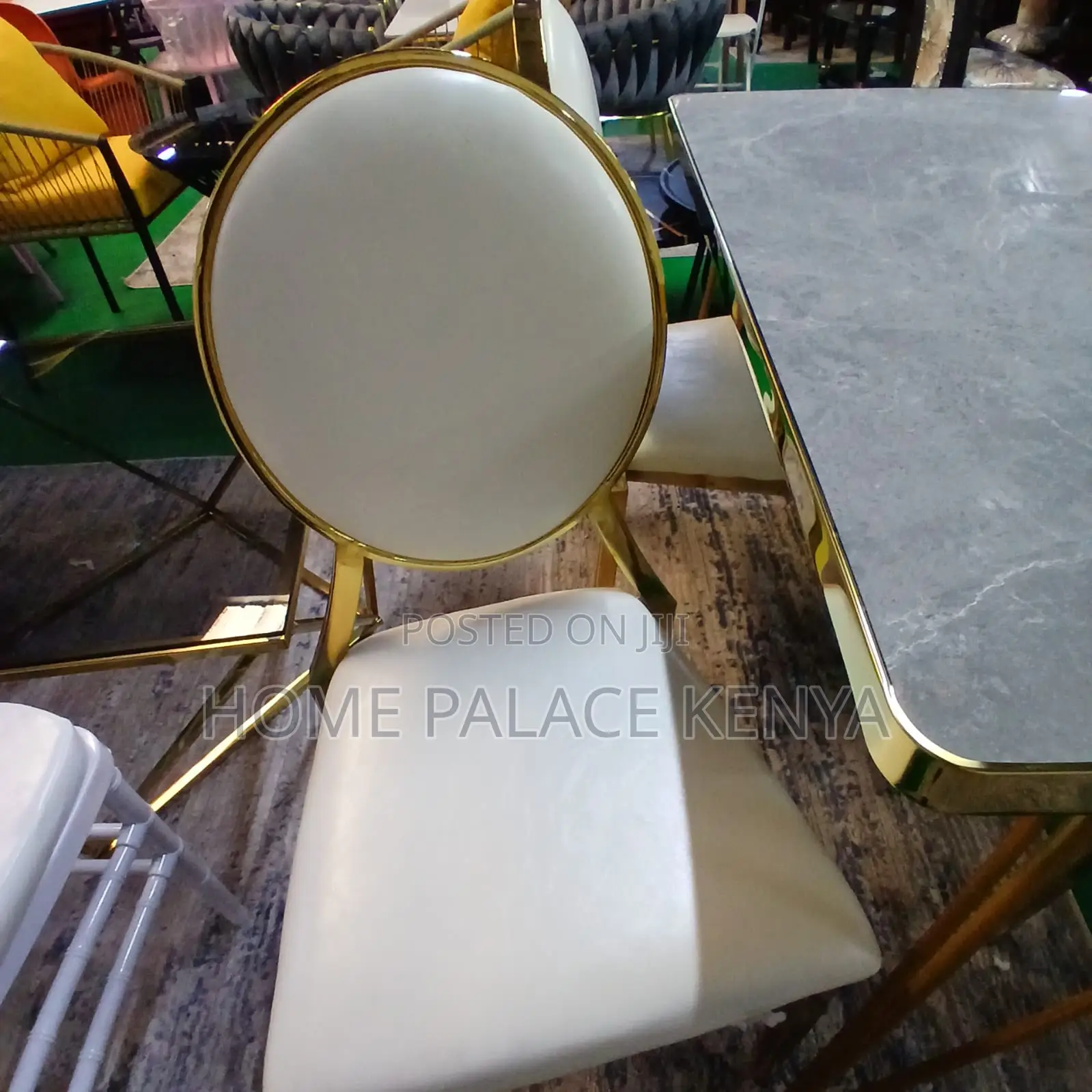 Dining Set: Luxury Marble 4 Seater Banquet Set