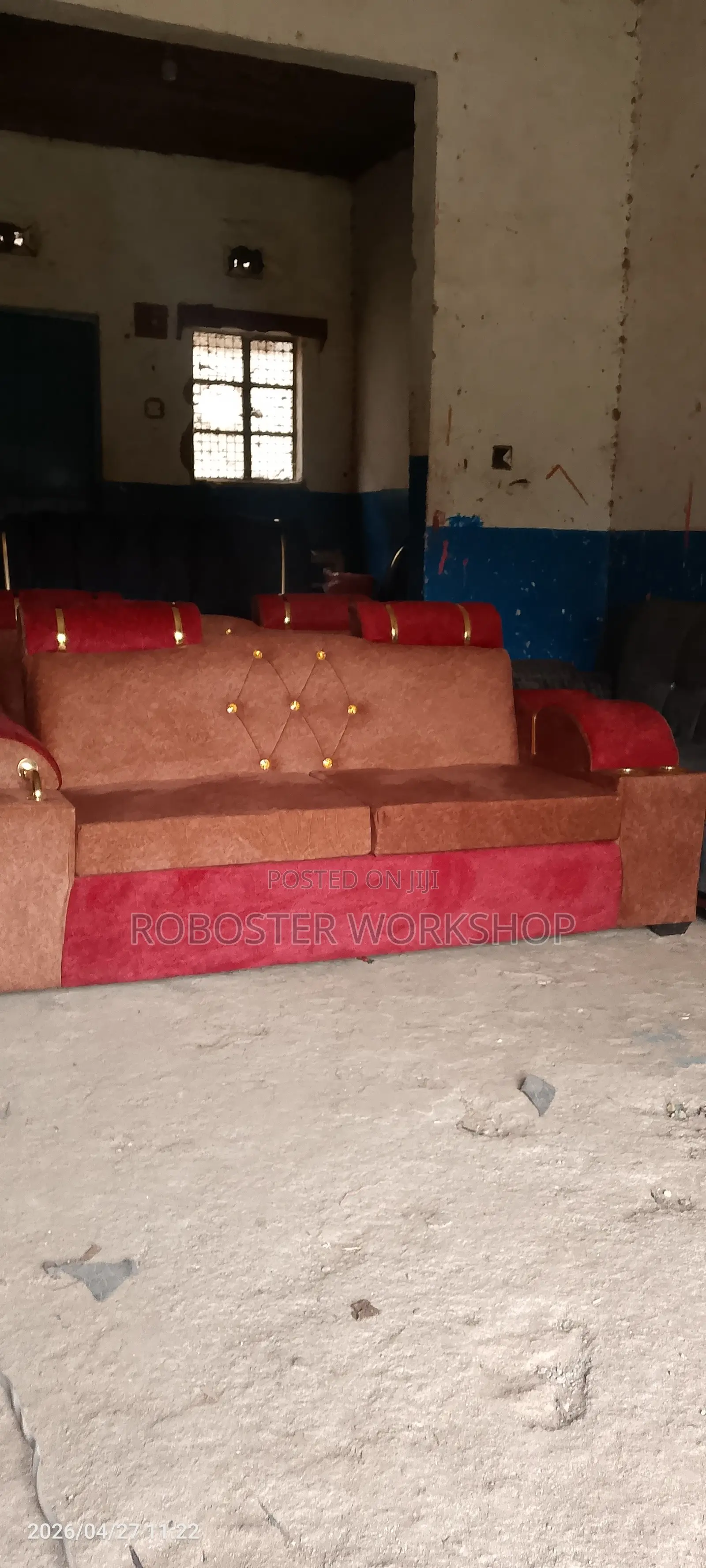 Brown 3 Seater Modern Sofa