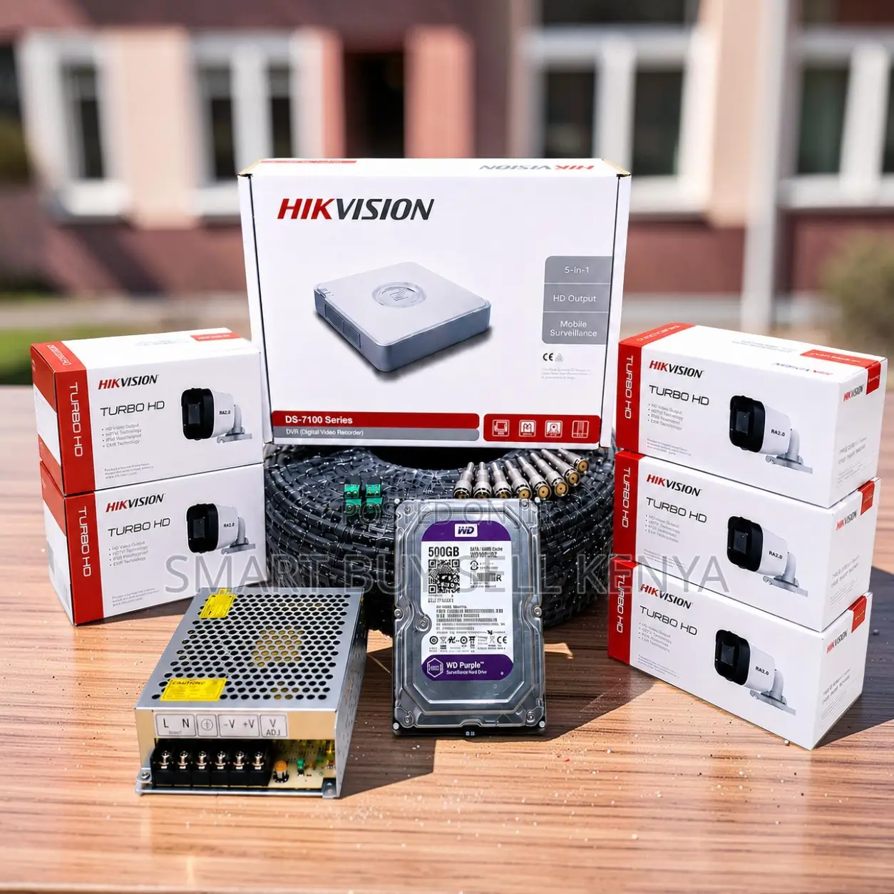 High Definition 5 Hikvision 1080p Hd CCTV Cameras Complete System Kit