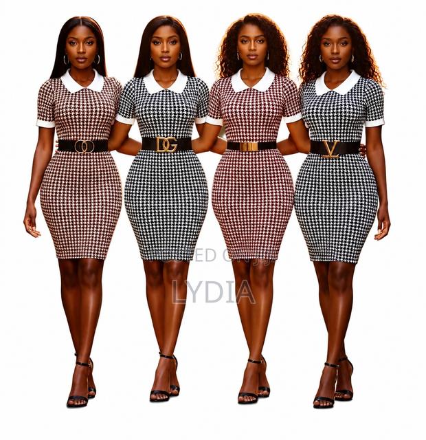 Checked Bodycon Dress - thumbnail 3