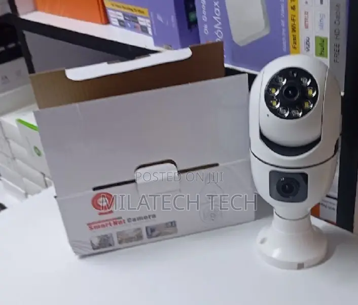 Dual Lens Wifi Bulb Security Camera PTZ 360° With Human Detection