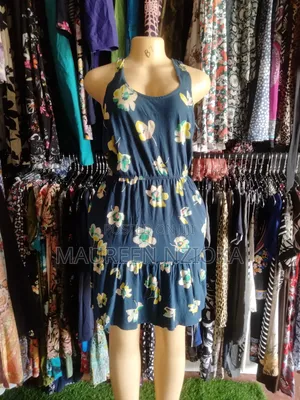 Navy Blue Floral Casual Dress