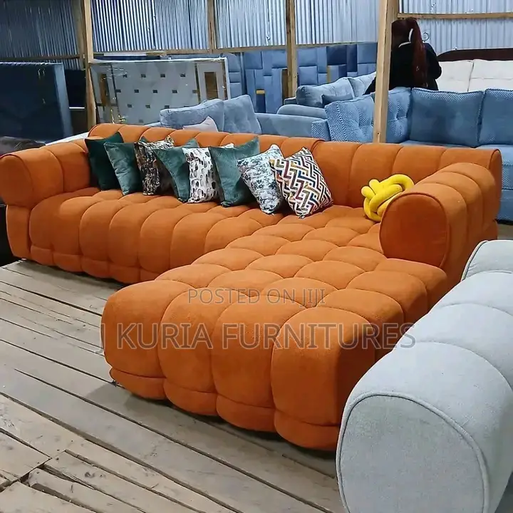Brown L Shaped 7 Seater Sofa