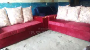 Maroon L Shaped 6 Seater Sofa