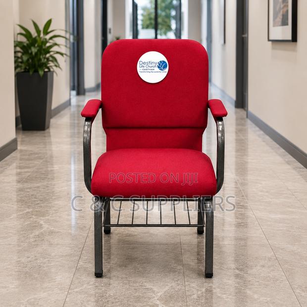 Red Stackable Fabric Wedding Chair. - thumbnail 4