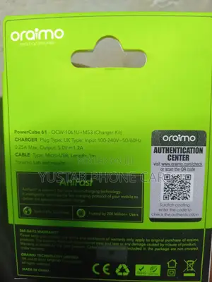 Oraimo Fast Charger With Micro Usb