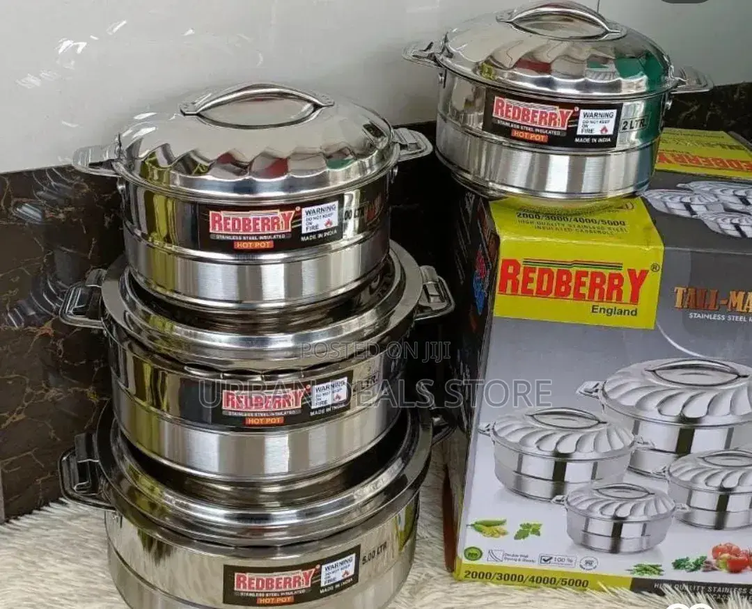 Redberry Stainless Steel Insulated Hotpot – Tallmaxx Gold 4-Piece Set