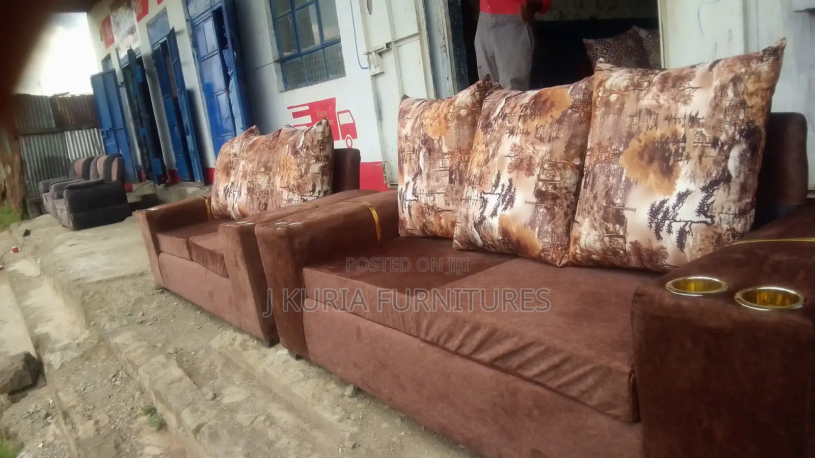 Brown 5 Seater Sofa Set