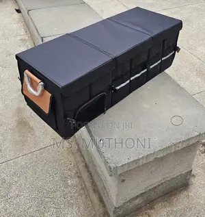 Heavy Duty Collapsible, Black Fabric Car Trunk Organizer (90 Cm)