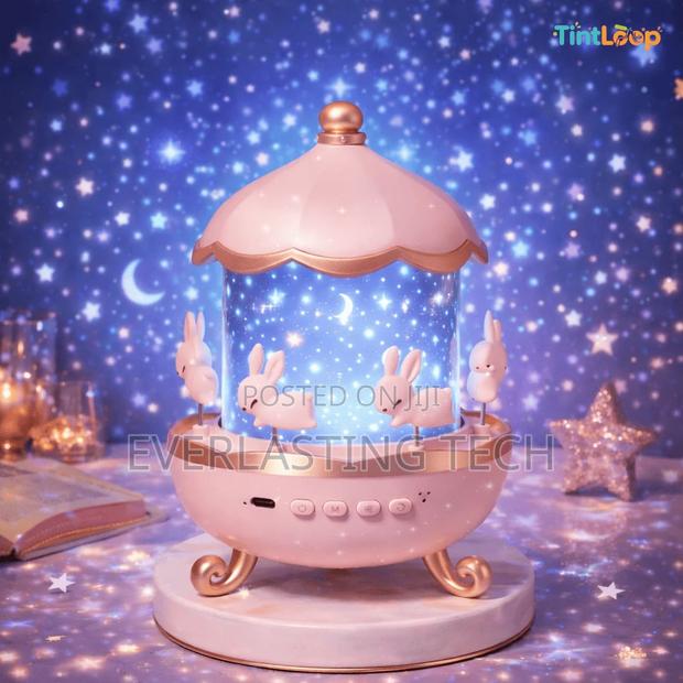 6-Theme Rotating Bunny Carousel Night Light - main view