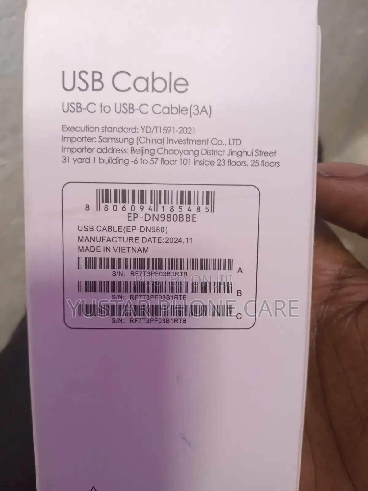 Usb C -C Samsung Cable