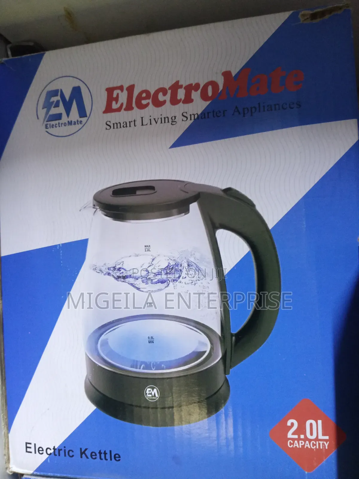 Glass Water Kettle 2l Electromate