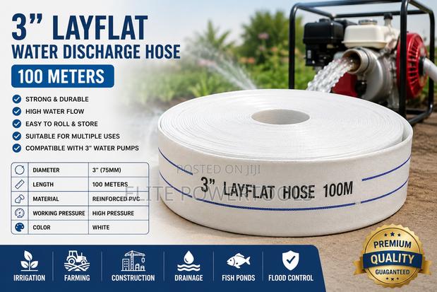100m 3" PVC Layflat Hose for Water Pump Irrigation