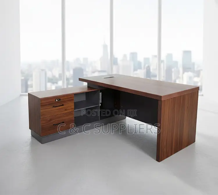 Director's Wooden L-Shaped Table-1600mm