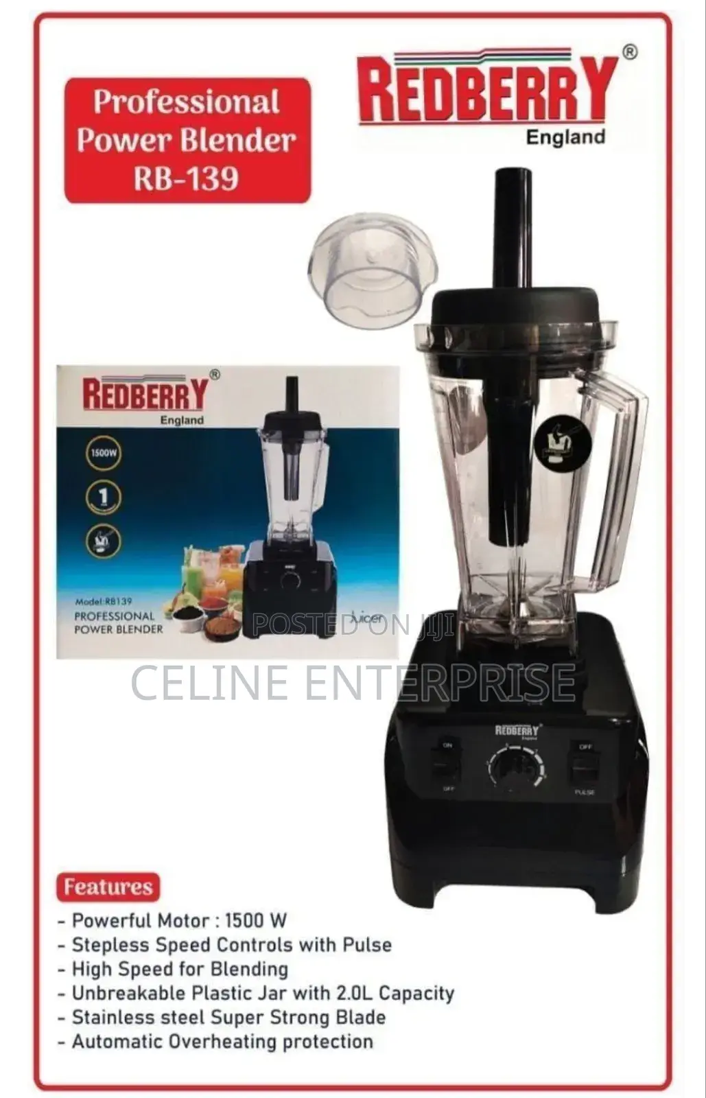 ""Redberry"" Premium Range of Blender Rb 139
