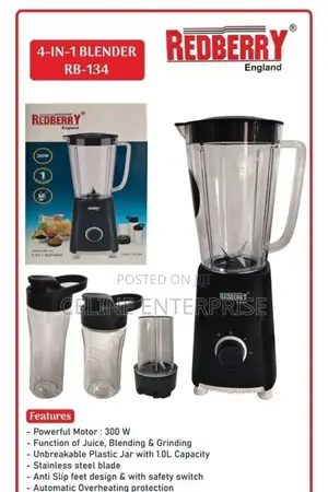 Redberry Premium Range of Blender Rb 134 [ 4 in 1 ]
