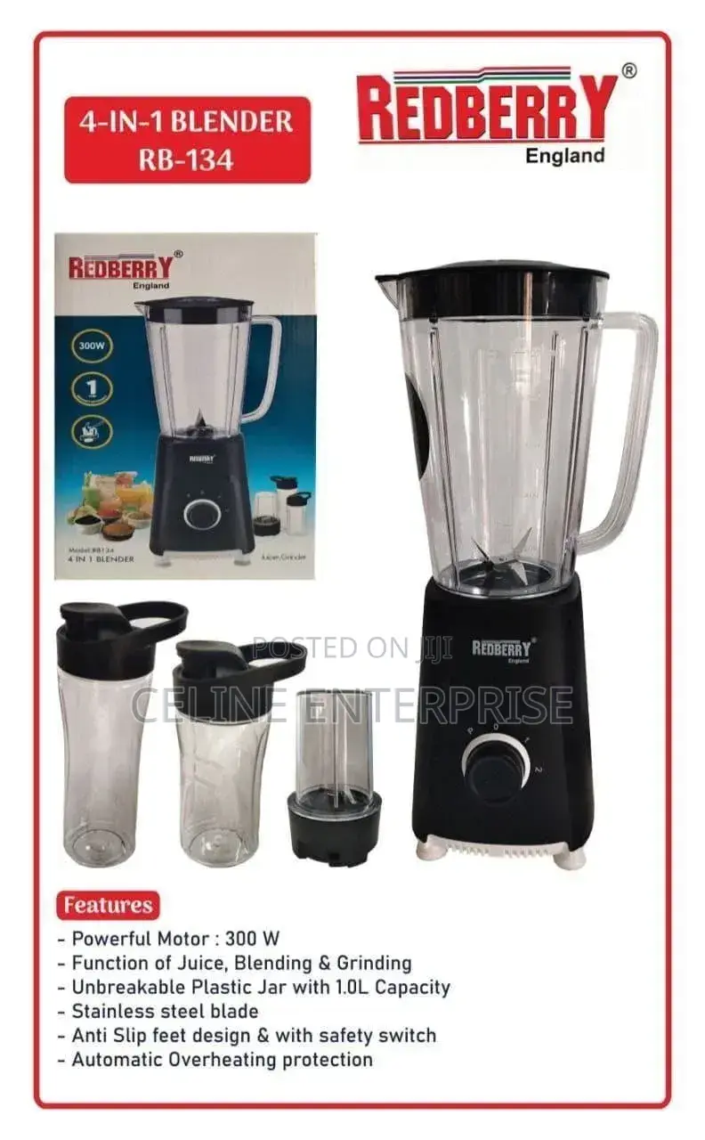Redberry Premium Range of Blender Rb 134 [ 4 in 1 ]