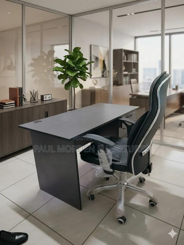 Leather Chair Office Grey Desk Available - thumbnail 2
