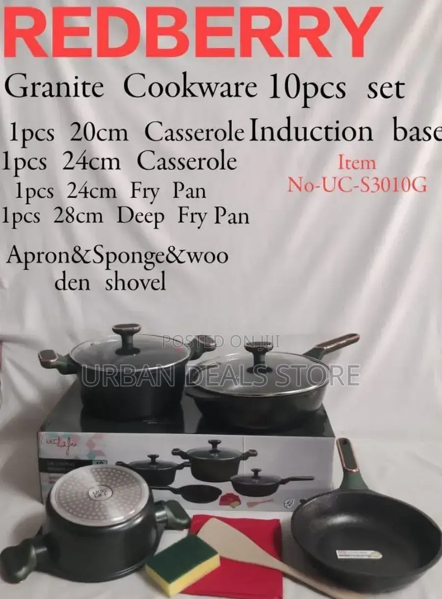 Redberry Premium Range Non-Stick Cookware Set -Induction Base 10pcs