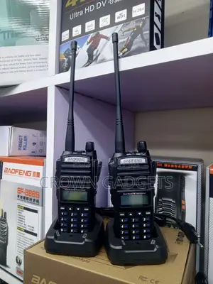 Baofeng Uv-82 Dual-band Walkie-talkies In Charging Docks.