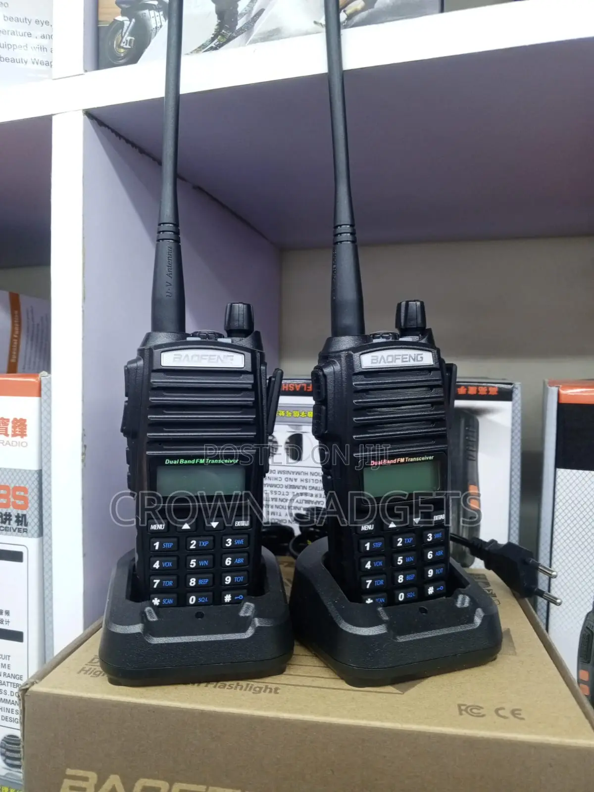 Baofeng Uv-82 Dual-band Walkie-talkies In Charging Docks.