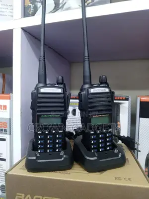 Baofeng Uv-82 Dual-band Walkie-talkies In Charging Docks.
