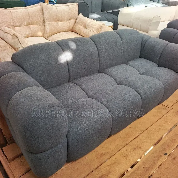 3 Seater Comfy Grey Bubble Sofa: Free Delivery