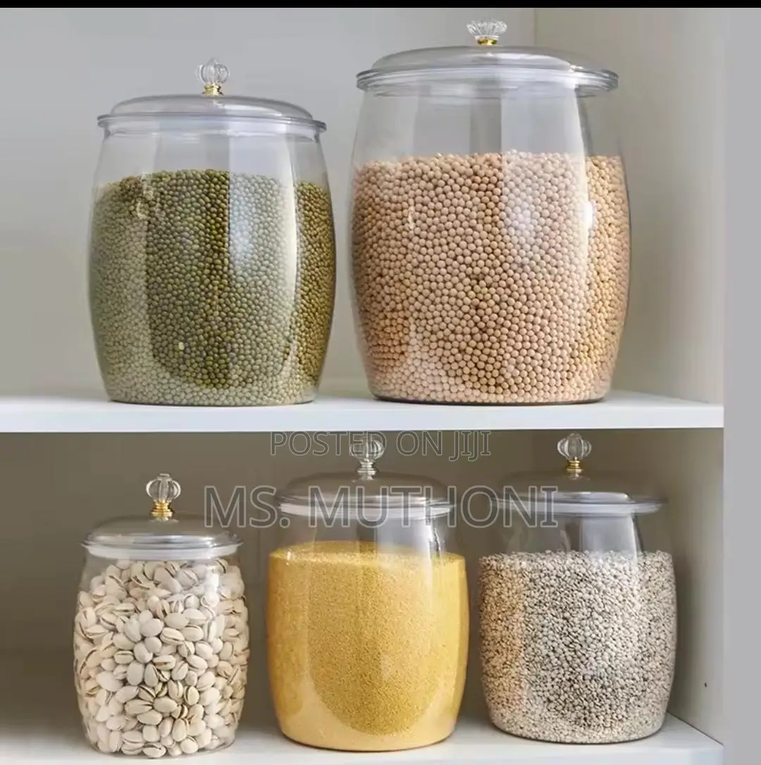 5 PCS Clear, Acrylic Pantry Jars