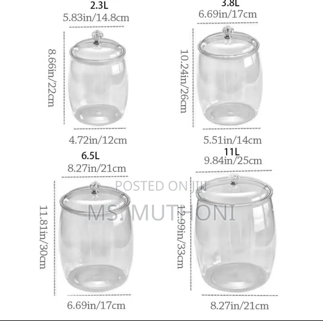 5 PCS Clear, Acrylic Pantry Jars