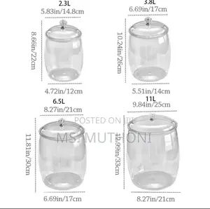 5 PCS Clear, Acrylic Pantry Jars