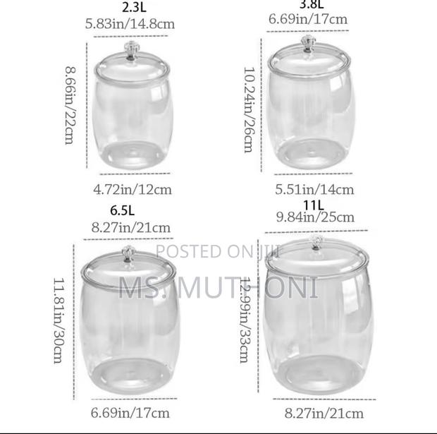 5 PCS Clear, Acrylic Pantry Jars - thumbnail 3