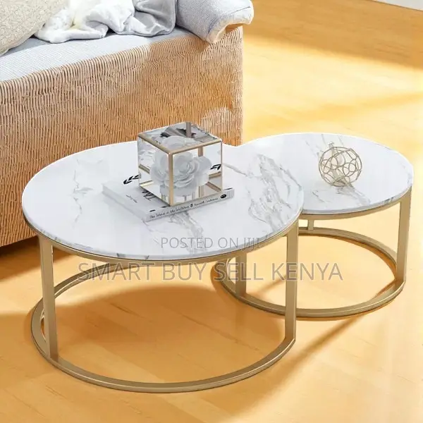 Luxury Marble Nesting Round Coffee Tables Round Living Room Table Set