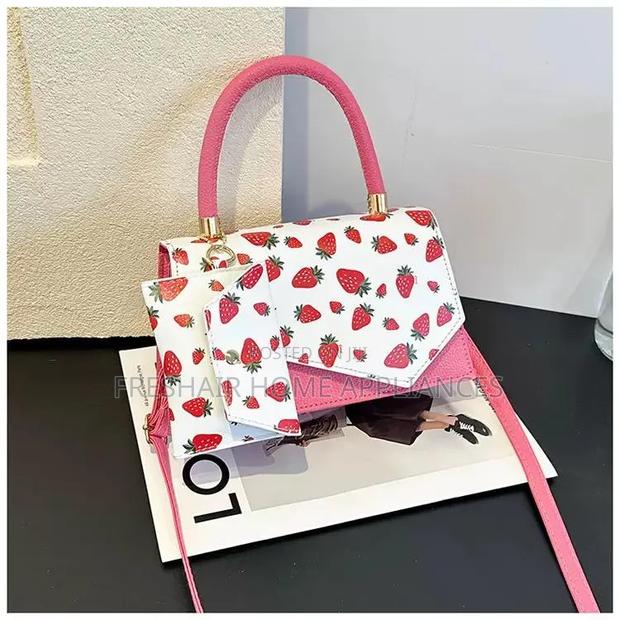 Pink and White Handbag/ Ladies Small Bag