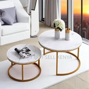 Space-Saving Round Marble Coffee Tables for Living Room and Lounge