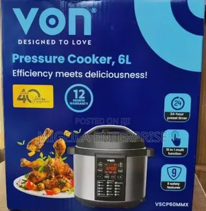 Electric Pressure Cooker 6l Von