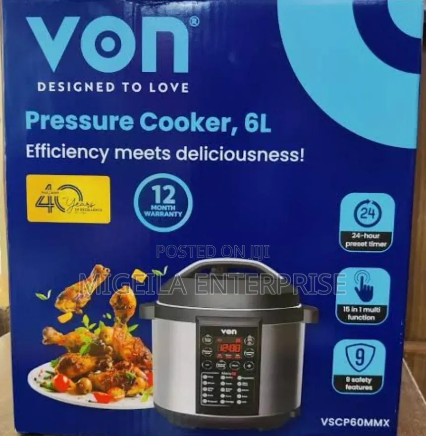 Electric Pressure Cooker 6l Von