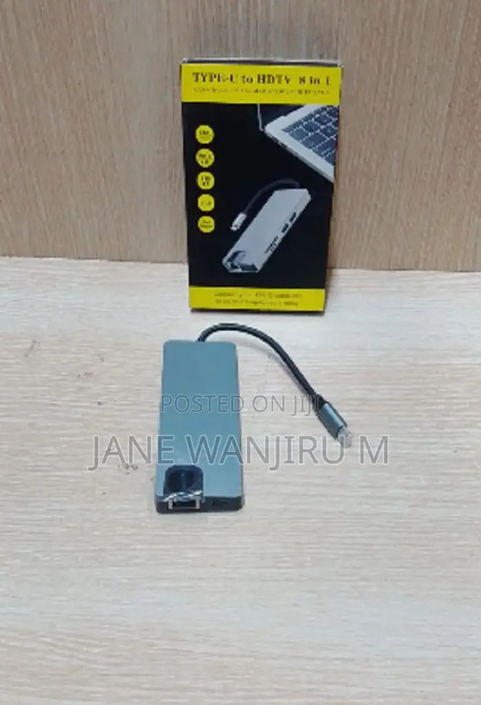 8-in-1 Type-C Hub With Ethernet, Hdmi Usb 3.0 Ports