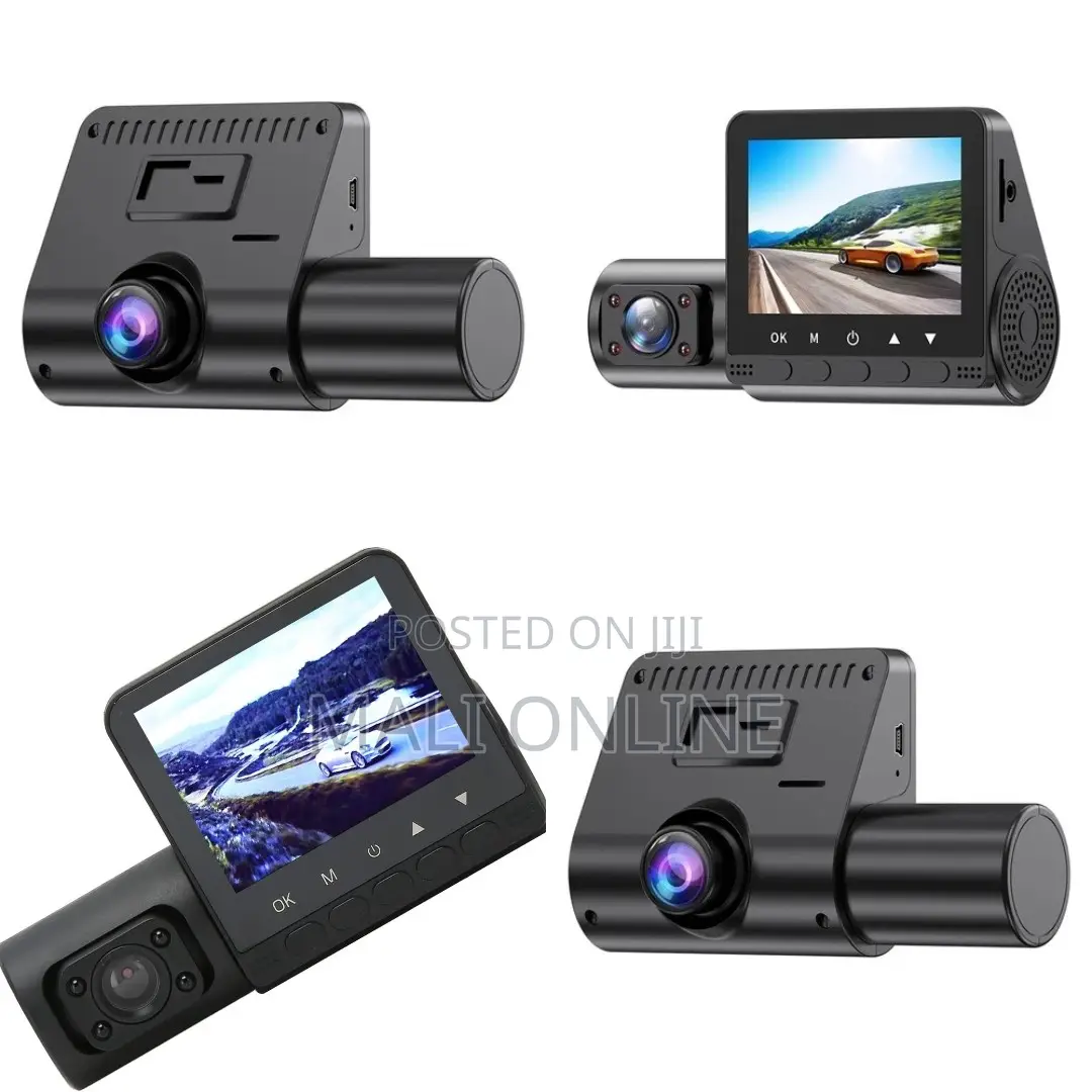 Front Inside Rear Night Vision G-Sensor 3 Channel Dash Camera
