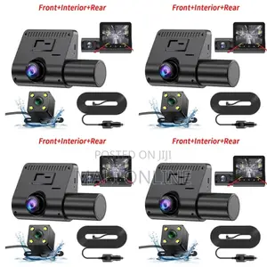Front Inside Rear Night Vision G-Sensor 3 Channel Dash Camera