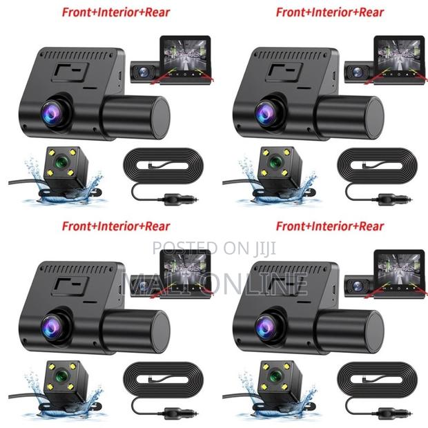 Front Inside Rear Night Vision G-Sensor 3 Channel Dash Camera - thumbnail 2