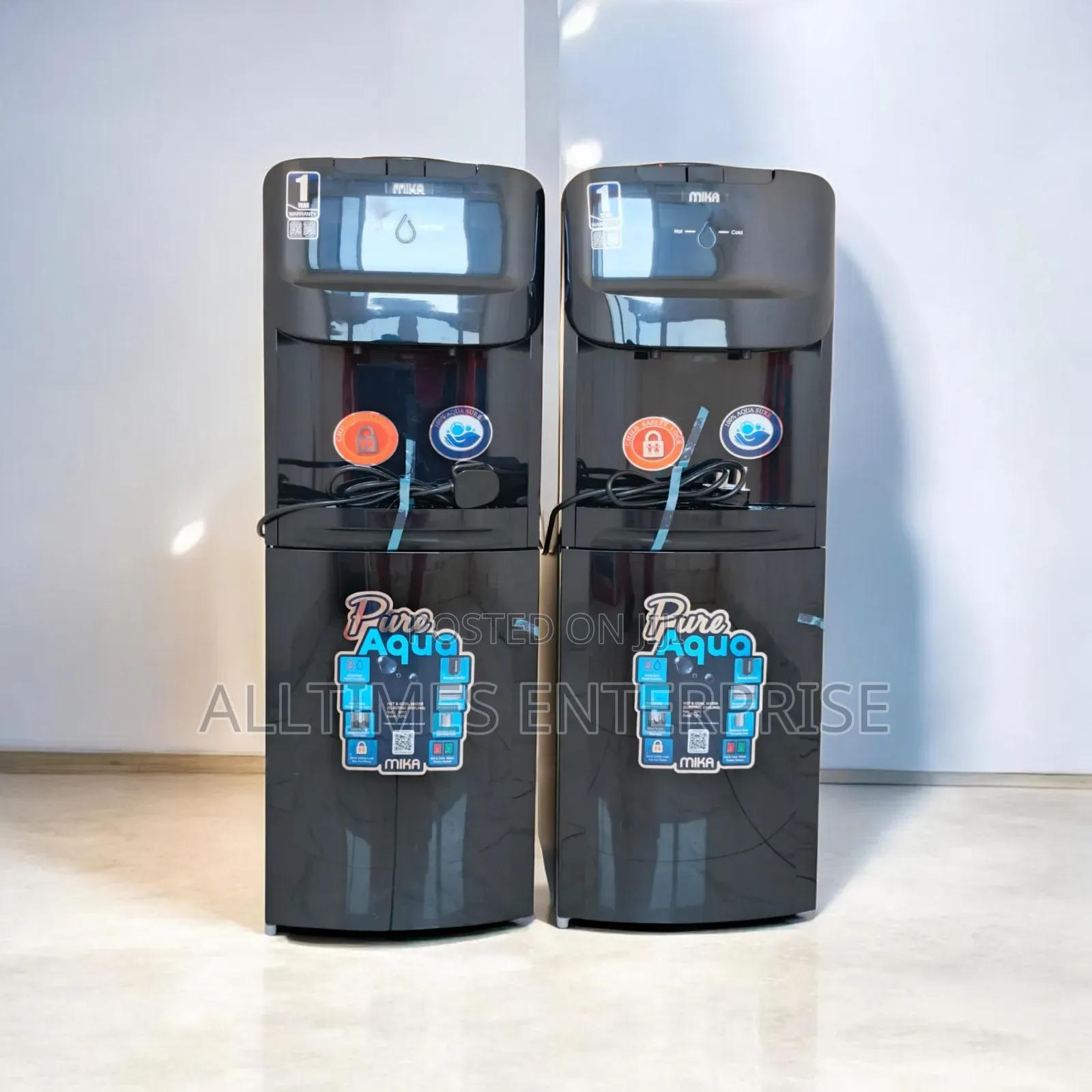 Black Mika Free Standing Hot and Cold Water Dispenser