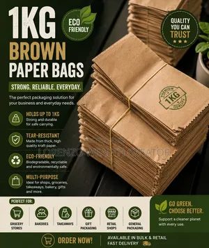 1kg Brown Paper Bags – Strong, Eco-friendly Reliable