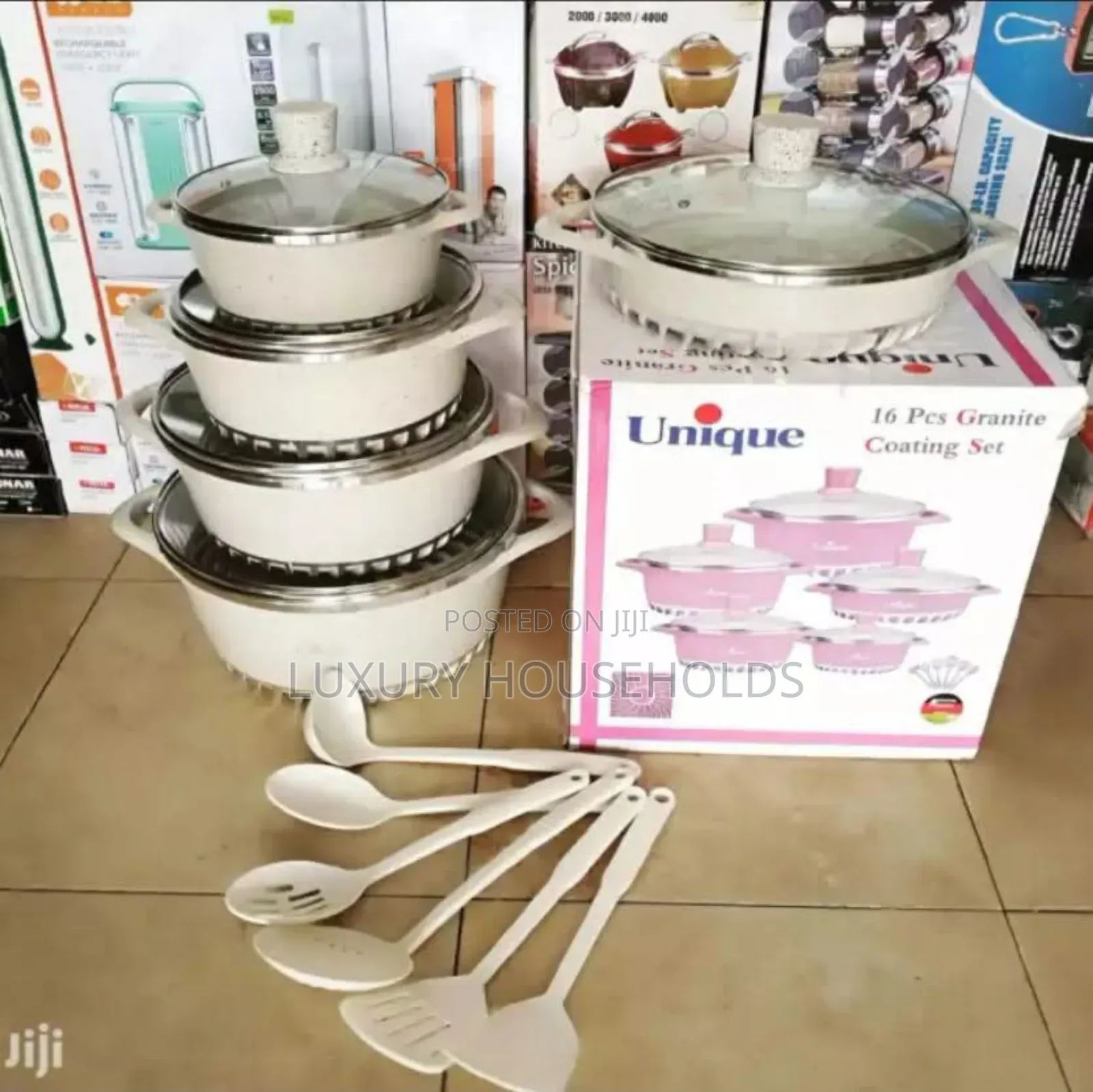 Unique 16-Piece Granite Coating Cookware Set