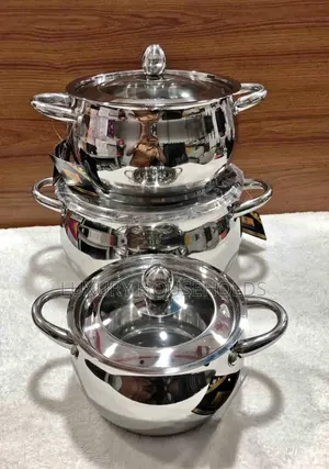 3- Piece Heavy Gauge Stainless Steel Sufuria