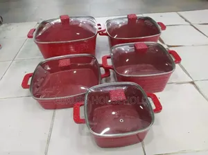 10 - Piece Square Die - Cast Granite Cookware Set