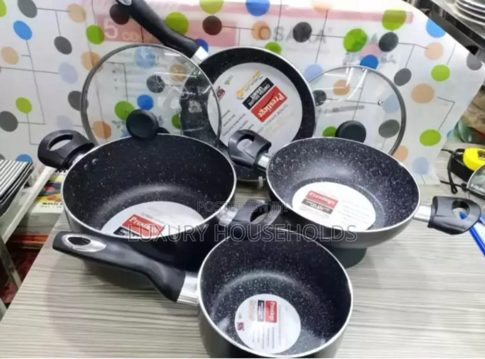 Prestige Omega Deluxe Granite 7-Piece Cookware Set