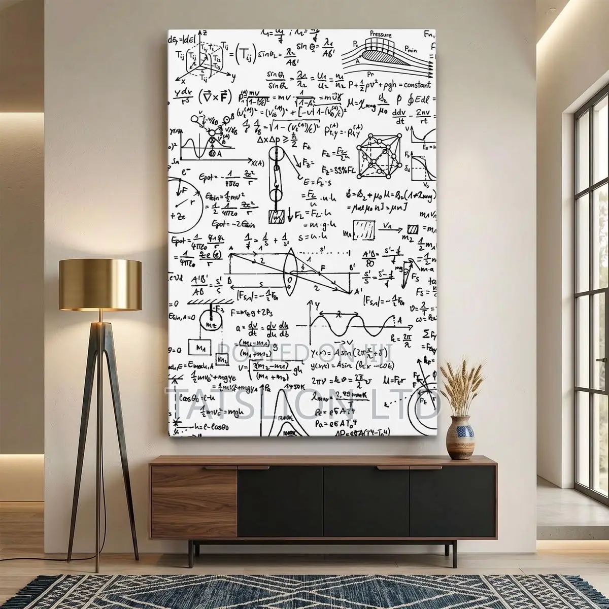 Maths Glass Wall Art From A4