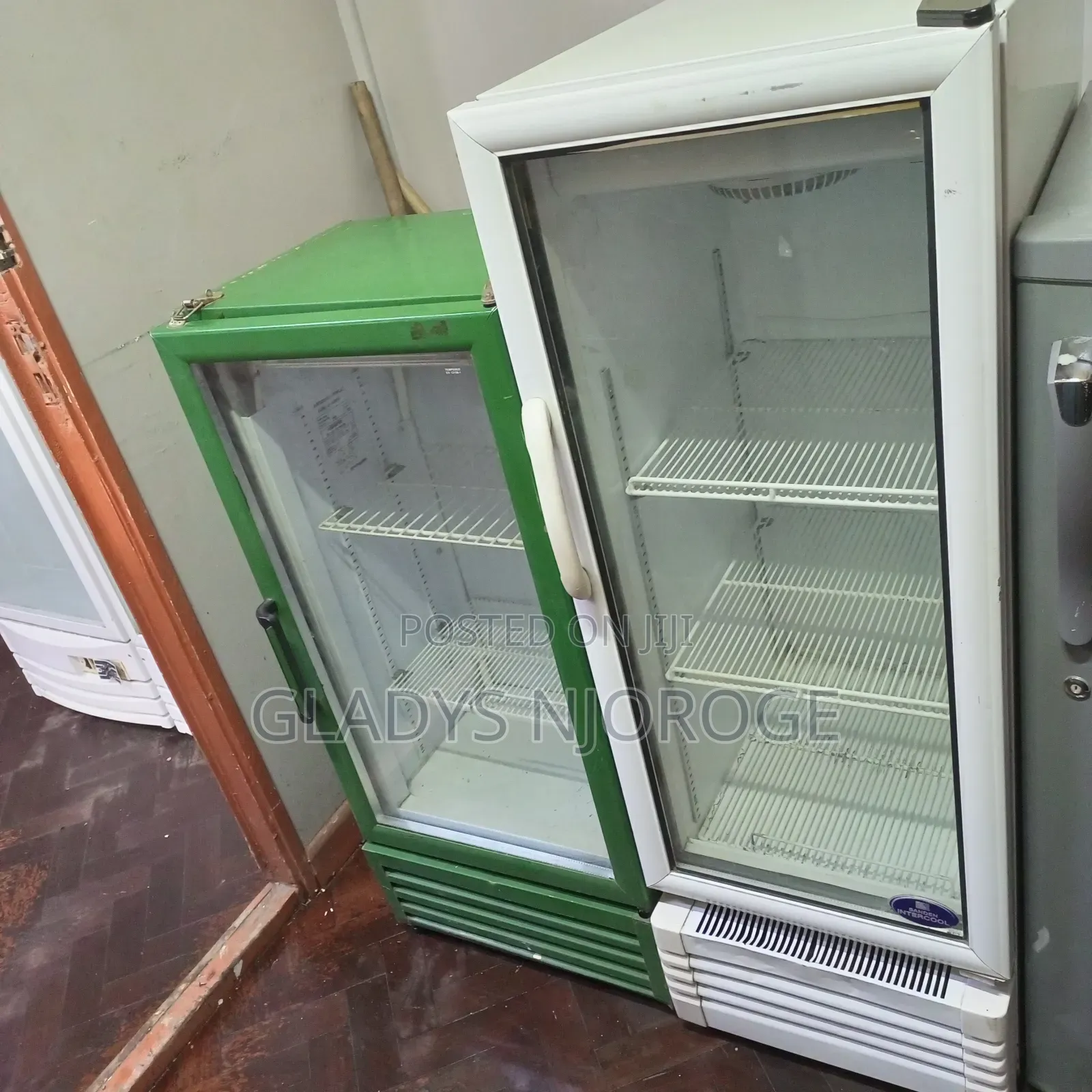 White Green Display Fridge