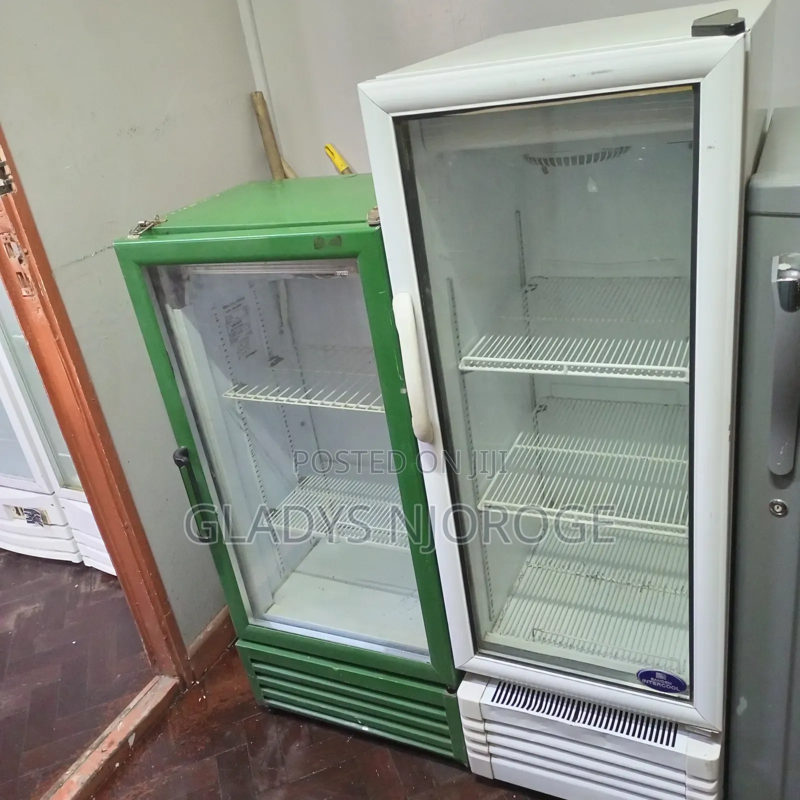 White Green Display Fridge